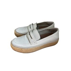 Dolce Vita Rhyne White PU Leather‎ Platform Loafer Espadrille Shoes Size 9